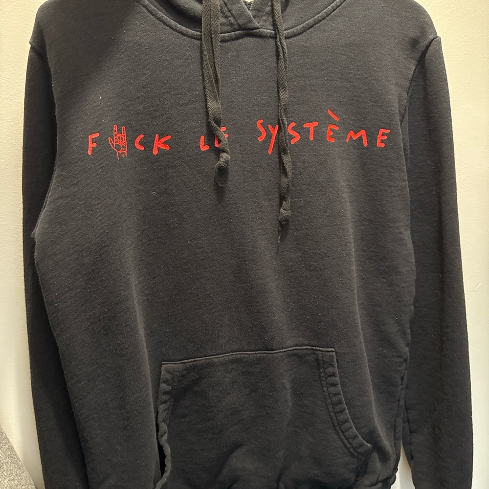 Happiness Los Angeles “fck the system” Black Hoodie